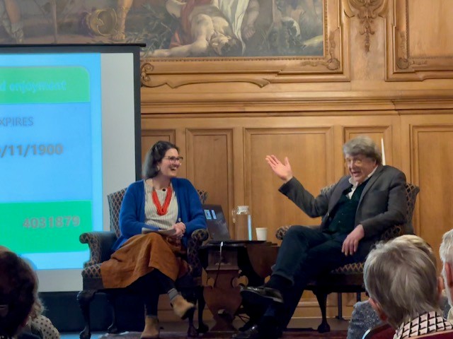Merlin Holland with Recbecca Fenning Marschall at the Clark Library