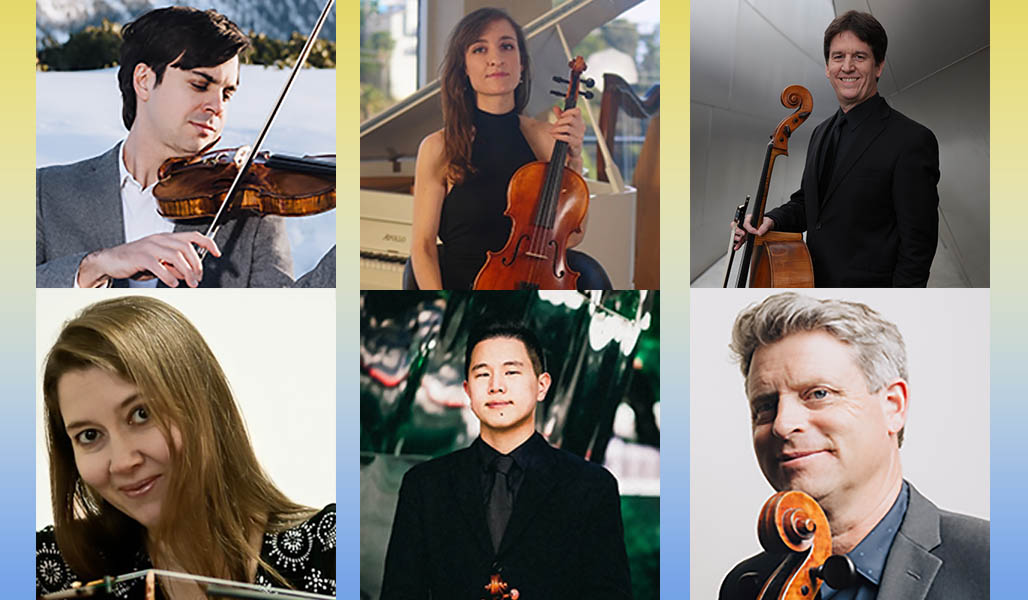 six photos of musicians